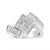 This bypass twist ring is a stunning piece crafted from genuine 14k white gold and features a cluster of Princess-cut...