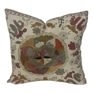 Vintage Embroidery Pillow For Sale