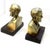 1960s Traditional Americana Solid Brass Abraham Lincoln Bust Bookends on Walnut Bases – A Pair For Sale - Image 4 of 15