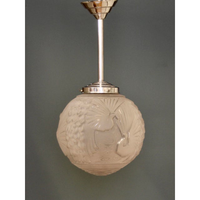 Large French Art Deco Pendant Light from Muller Frères, 1920s For Sale - Image 14 of 14
