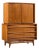Young Manufacturing Mid Century Walnut Curved Highboy Dresser For Sale
