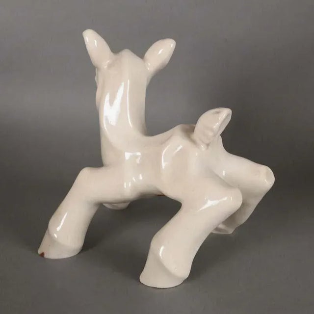 White Art Deco Ceramic Suni Figurine by Ludwig König for Karlruher Majolika For Sale - Image 8 of 11