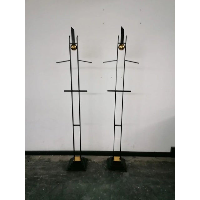 Metal Mid-Century Italian Sculptures or Valet Stands in Metal and Brass, Set of 2 For Sale - Image 7 of 8