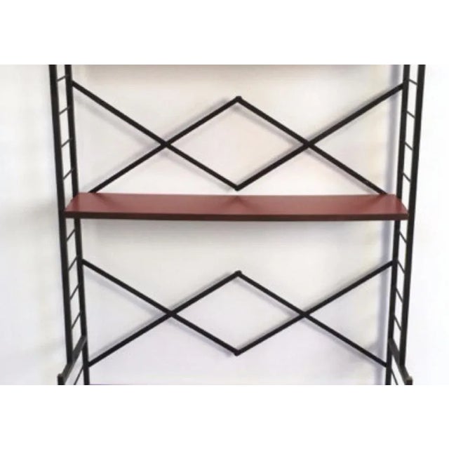 Vintage Varnished Iron Shelf in Wood and Colored Formica, Italy, 1960s For Sale - Image 6 of 8