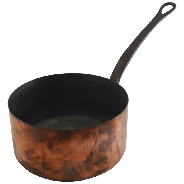 19th Century French Small Copper Stock Pan For Sale