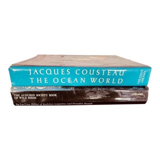 Jacques Cousteau & Audubon Society Nature Books, Set of 2 Vintage Books For Sale