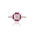 14k White Gold Ruby & Emerald-Cut Diamond Art Deco Cluster Ring Size 9 For Sale - Image 4 of 15