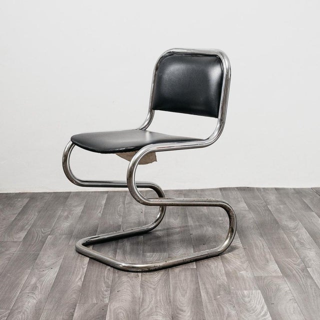 Vintage Chromed Steel Cantilever Chairs, 1970, Set of 4 For Sale - Image 9 of 14