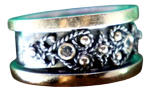 Gold and Silver Ring with Nickel-Plated Center