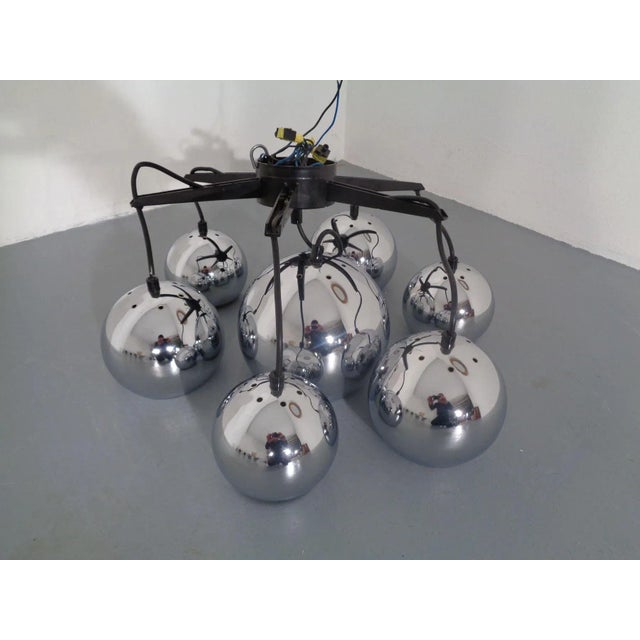 Space Age Chrome-Plated Ceiling Lamp, 1960s For Sale - Image 10 of 16