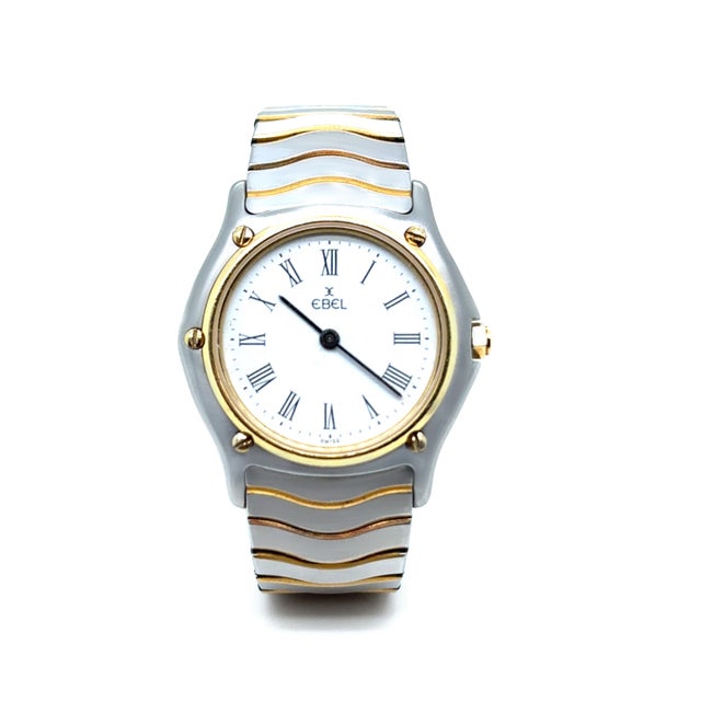 A refined vintage Ebel Sports Classic Wave ladies' wristwatch dating from the 1990s, showcasing the collection's...