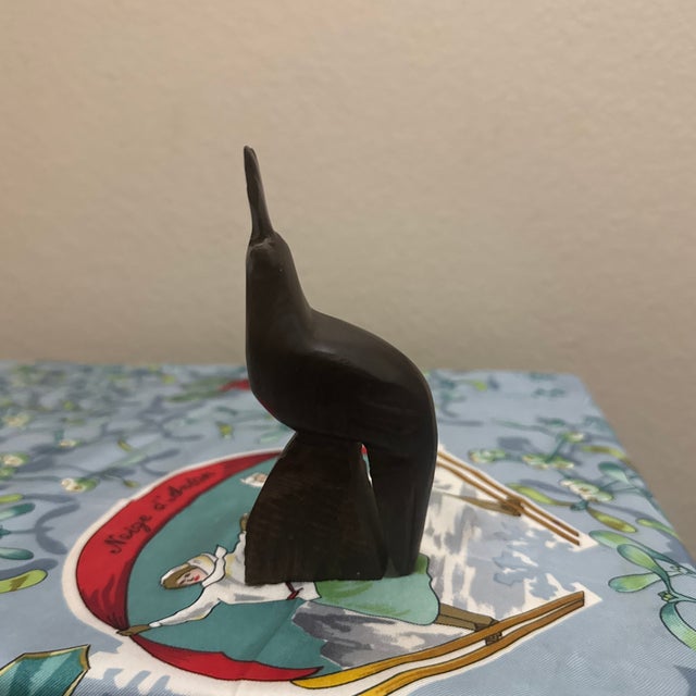 Mid-Century Modern Vintage Hand Carved Ironwood Quail Figurine Mid Century Modern Desert Bird Art Statue For Sale - Image 3 of 4