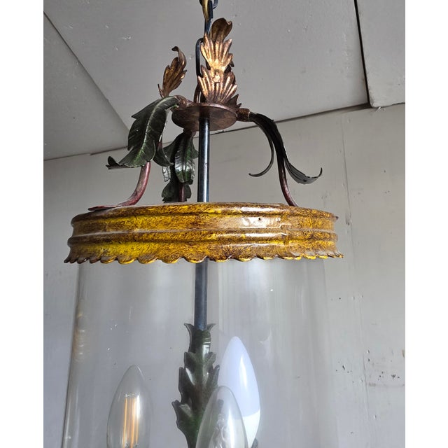 Lacquered Metal Lantern, 1980s, in Very Good conditions. Designed 1980 to 1989 Up to 250V (Europe/UK Standard).The wiring...