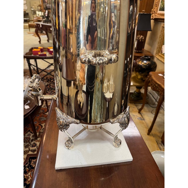 Vintage Silverplated Catering Coffee Urn With Lion Feet, Made in France For Sale - Image 9 of 14