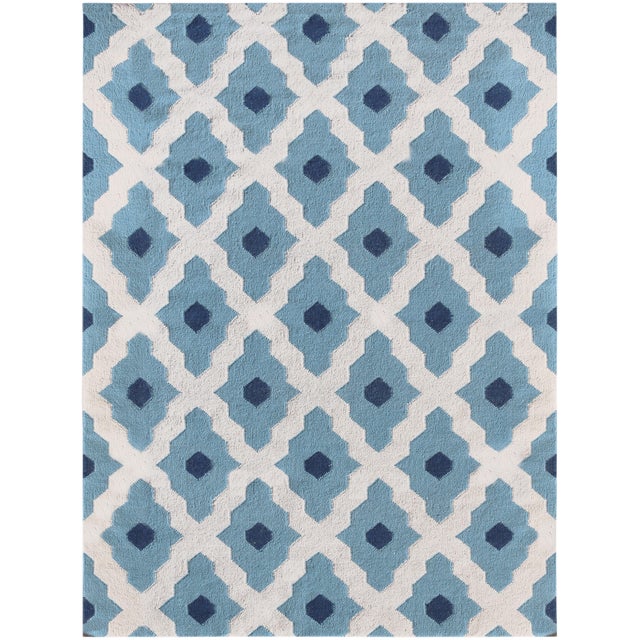 Zara Trellis Light Blue Flat Weave Rug 8 X10 Chairish