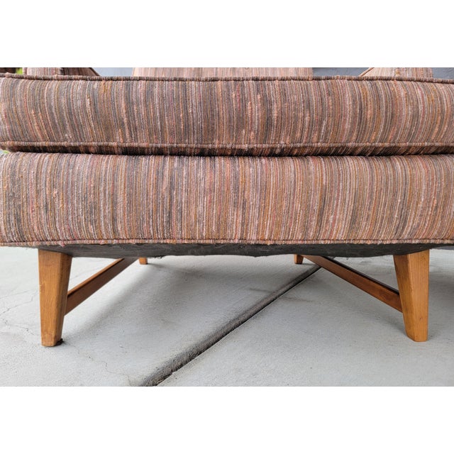 Pair High-Back Mid-Century Modern Lounge Chairs Manner of Edward Wormley For Sale - Image 14 of 17