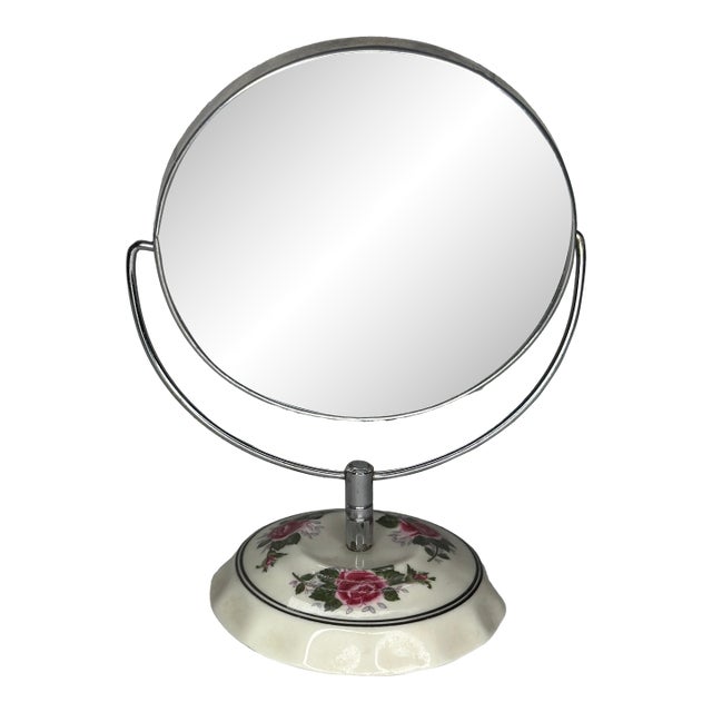 Mid 20th Century Porcelain Base Vanity Mirror For Sale