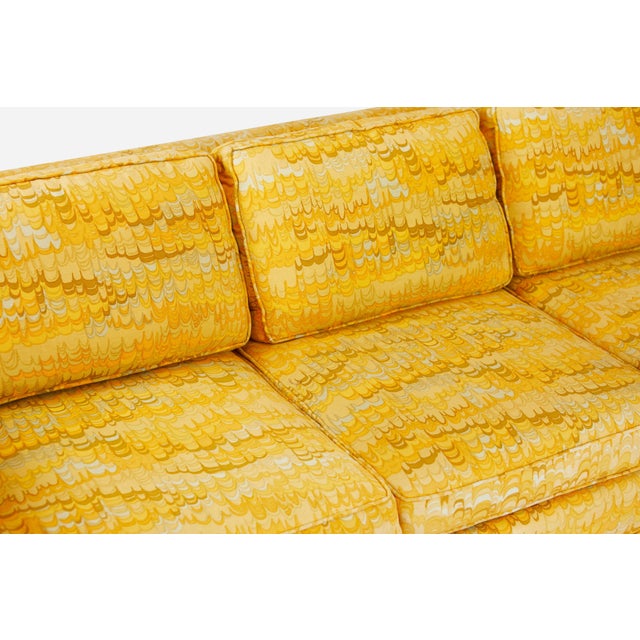 Jack Lenor Larsen Jack Lenor Larsen 4 Seat Sofa on Brass Legs For Sale - Image 4 of 7