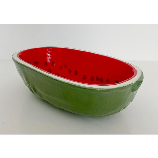 Art Deco Vintage Elongated Watermelon Decorative Bowl For Sale - Image 3 of 6