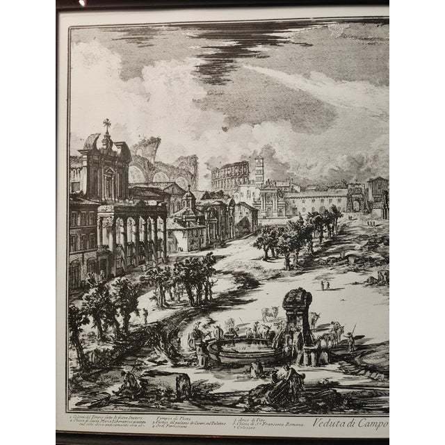Giovanni Battista Piranesi 1778 Etching " Di Campo Vaccino Beautifully Matted and Framed Reproduction Print For Sale - Image 9 of 9