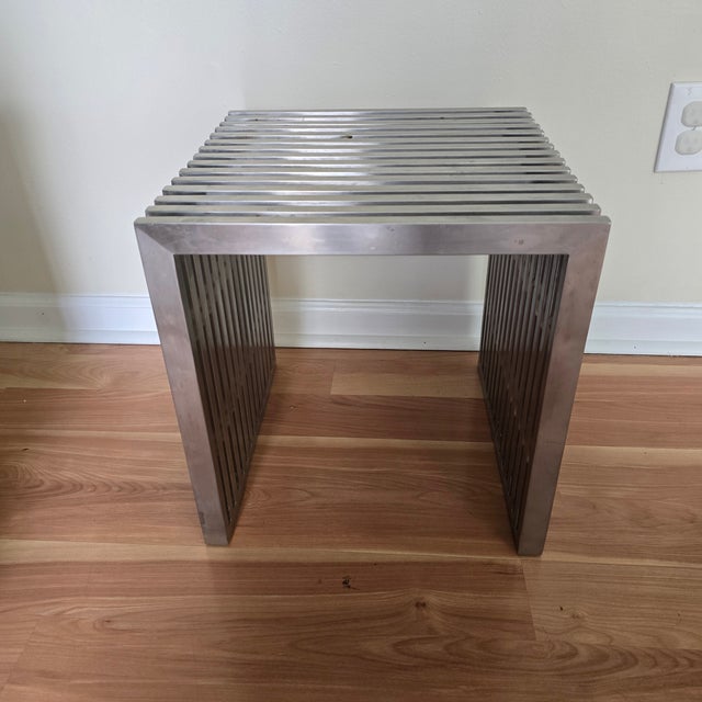 Vintage Modernist Metal & Lucite Side Table For Sale - Image 9 of 11