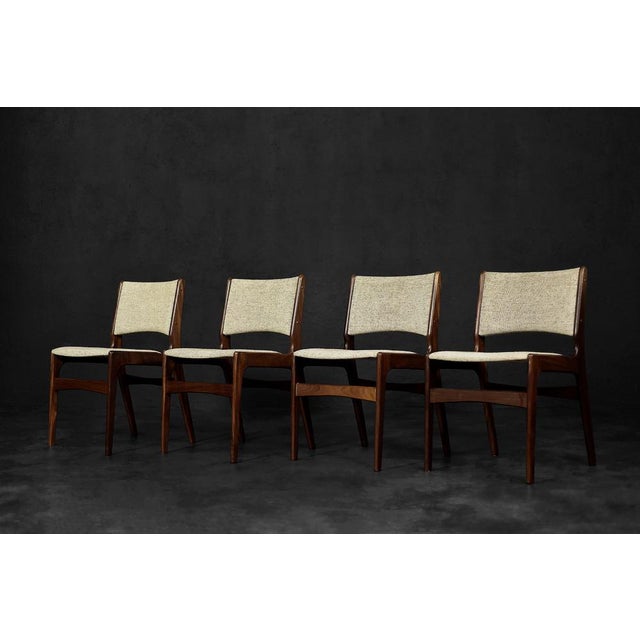 Scandinavian Modern Model 89 Dining Chairs in Teak and Beige Wool by Erik Buch for Anderstrup Møbelfabrik, 1950s, Set of 4 For Sale - Image 13 of 18
