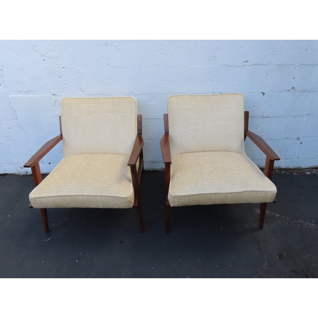Brown Mid Century Modern Lounge Accent Chairs a Pair 6613 For Sale - Image 8 of 18