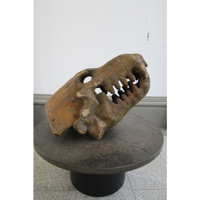 Large Decorative Wooden Dinosaur Head, 1970s For Sale - Image 9 of 16