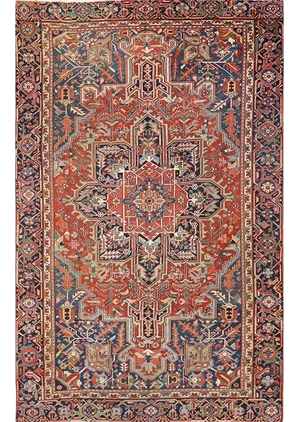 1930s Vintage Persian Heriz Area Rug 8'3" X 11'6"