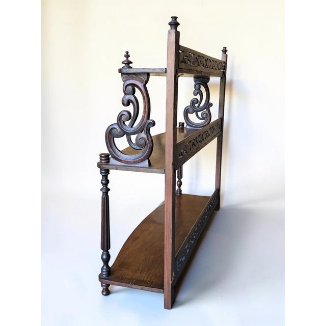 Brown Antique Napoleon III Mahogany Shelf, 1890s For Sale - Image 8 of 10