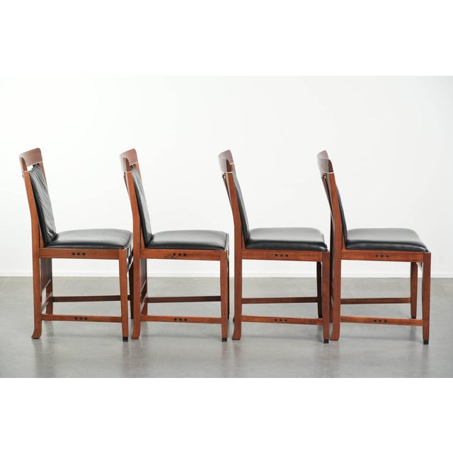 Art Deco Decoforma Series Dining Chairs in Black Cowhide Leather and Wood from Schuitema, Set of 4 For Sale - Image 3 of 18