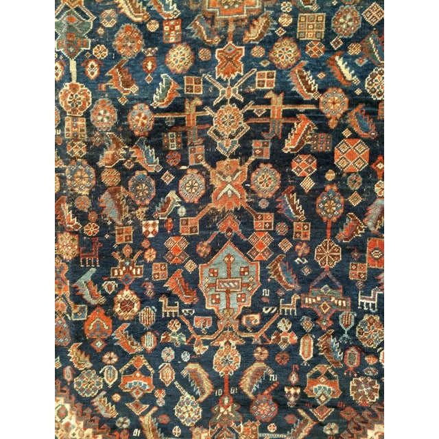 19th Century Persian Qashqai Tribal Gallery/Corridor Rug, Hand-Knotted Wool, 7' X 10' For Sale - Image 4 of 7