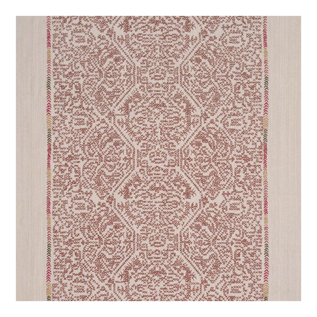 Schumacher Orion Embroidery Fabric in Clay For Sale