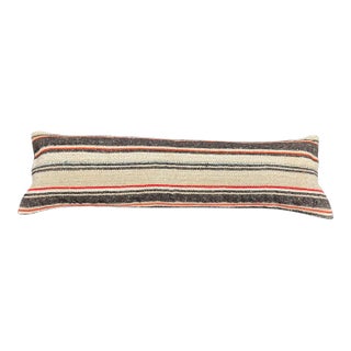 Turkish Hemp Pillow Cushion Natural Beige Black Cushion Cover 14x40 For Sale