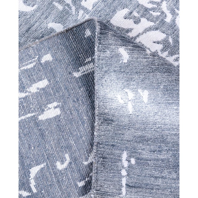Modern, One-of-a-Kind Hand-Knotted Area Rug - Ivory, 7' 10" x 10' 1" For Sale In New York - Image 6 of 8