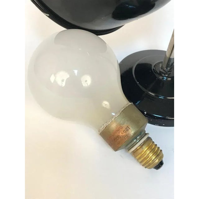 Italian Industrial Black Enameled Metal Adjustable Desk Lamp, 1940s For Sale - Image 18 of 18