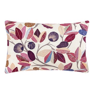 The House Of Scalamandré Linden Lumbar Pillow In Berry For Sale