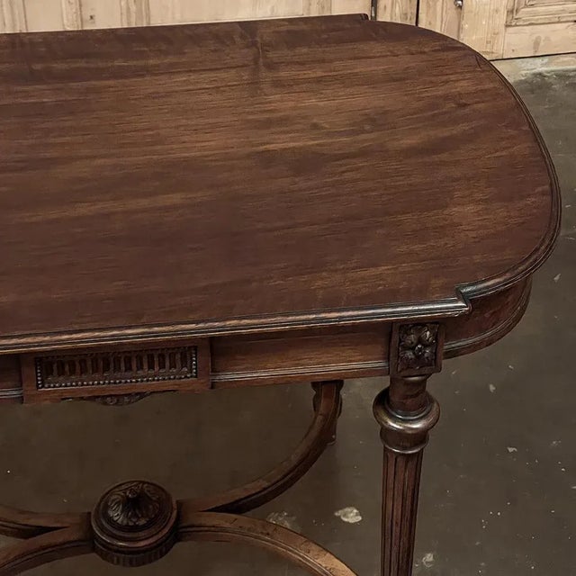 French 19th Century French Louis XVI Walnut End Table ~ Library Table For Sale - Image 3 of 13