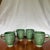 Vintage set of four Bordallo Pinheriro mugs. This pattern features an embossed relief of a harvest turkey in green...