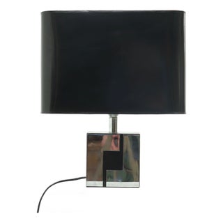 Laminated Wood and Chromed Steel Table Lamp in the style of Philippe Jean, 1970s For Sale