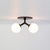 Metal Y Flush Mount, Modern, 3 Inches Glass Globes, by Research.Lighting, Modern, Minimal For Sale - Image 7 of 7