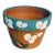Vintage Handpainted Terracotta Pot Painted With Orchids and Signed For Sale