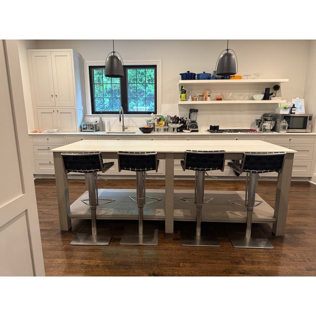 Black Modern Safavieh Mitchell Gas Lift Swivel Bar Stools (Set of 4) For Sale - Image 8 of 18