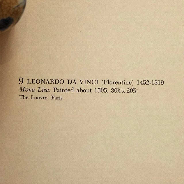 1950s 1953 After Leonardo Da Vinci "Mona Lisa", Vintage Full-Color Print For Sale - Image 5 of 8