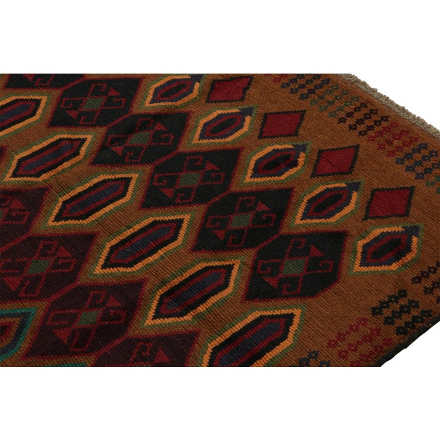 Rug & Kilim’s Baluch Tribal Rug in Rust Tones With Colorful Hexagon Patterns For Sale In New York - Image 6 of 7