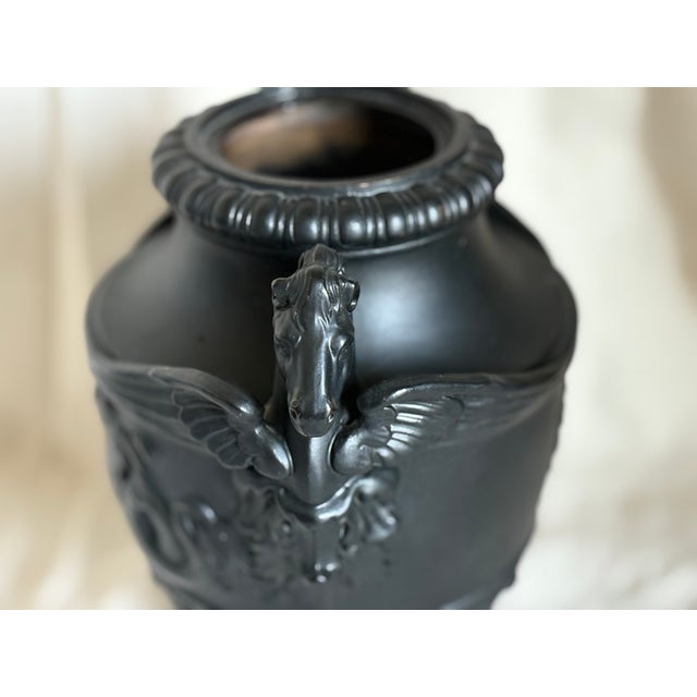 Figurative Late 19th Century Bassalt Horse Head Handled Urn For Sale - Image 3 of 15
