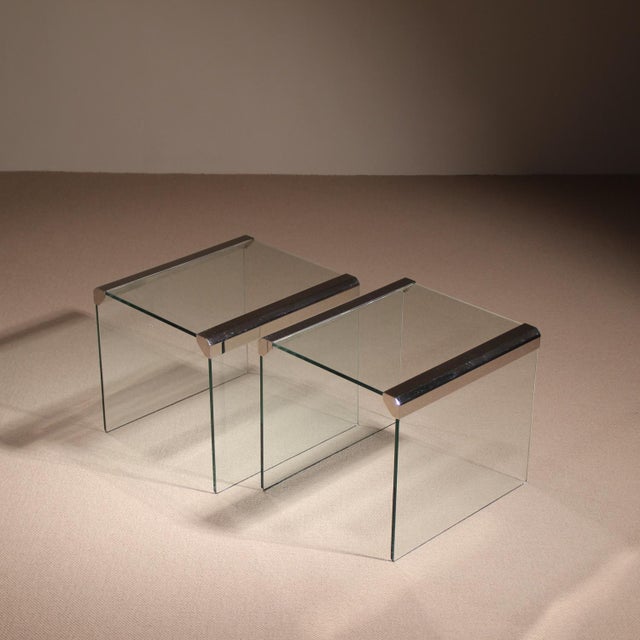 Nesting Table Set by Pierangelo Gallotti & Luigi Radice, Italy, 1980s, Set of 3 For Sale - Image 9 of 14