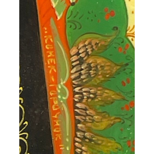 1970s Kholuy Hand-Painted Lacquer Humpback Pony Miniature Box For Sale - Image 4 of 10