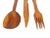 Mid 20th Century Vintage Hand Carved Solid Wood Salad Serving Utensils - Set of 3 For Sale - Image 6 of 10