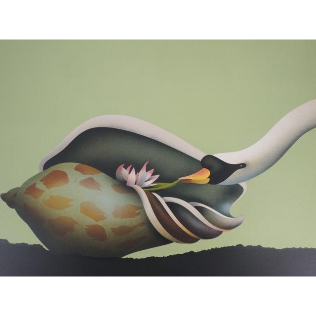 Jean-Paul Donadini (1951) The Swan and the Seashell Original color lithograph Signed in pencil Marked as Hors Commerce...